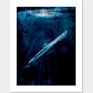 A German U-boat about to surface Posters and Art